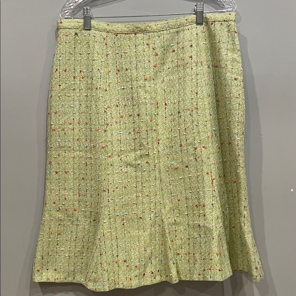 Elegant Green Tweed Skirt vintage sag harbor spring looks